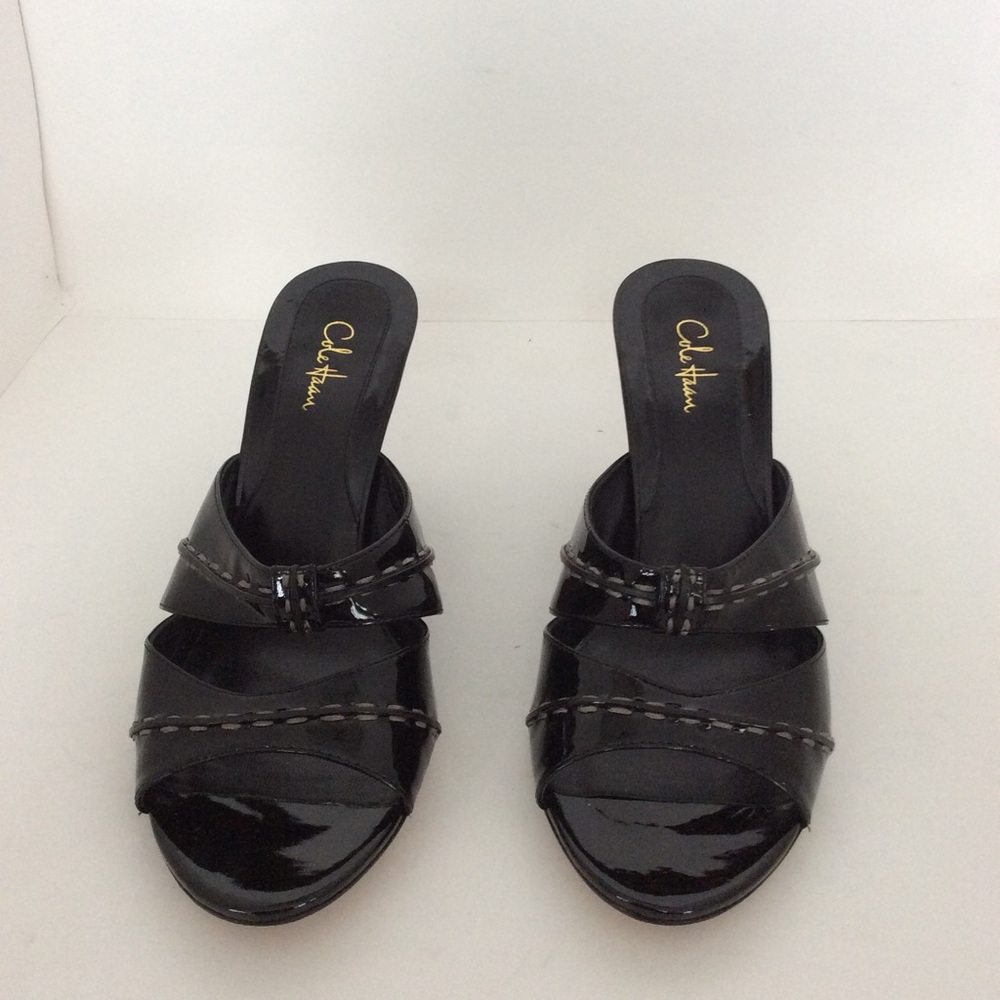Cole Han Wedge Patten Leather Sandal